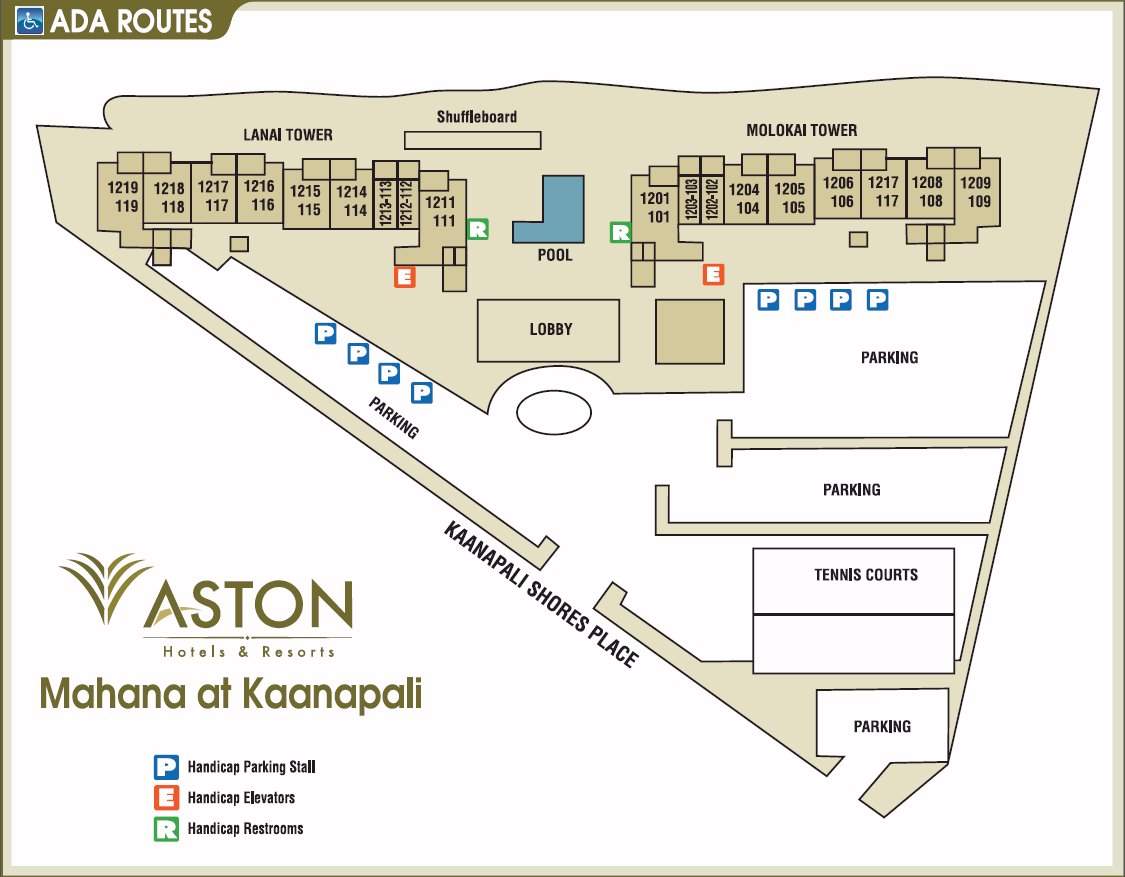 Map Layout Aston Mahana at Kaanapali