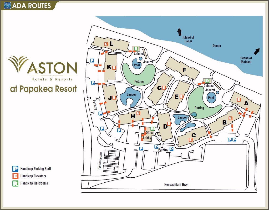 Map Layout Aston at Papakea Resort