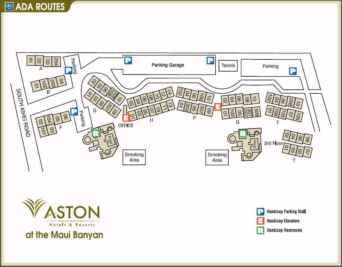 Map Layout Aston at the Maui Banyan