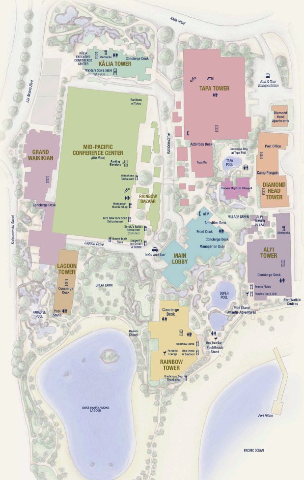 hilton hawaiian village map