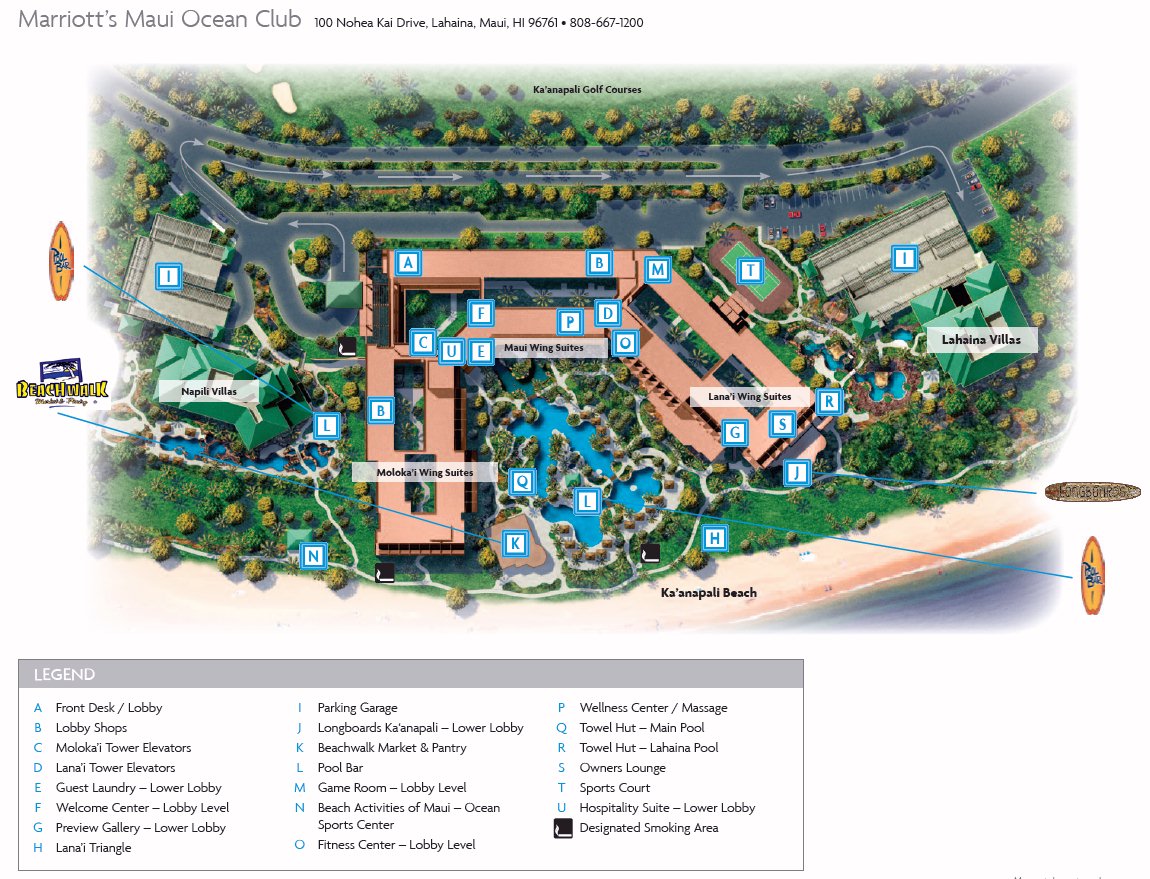 Map Layout Marriott's Maui Ocean Club