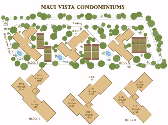 Map Layout Maui Vista Resort