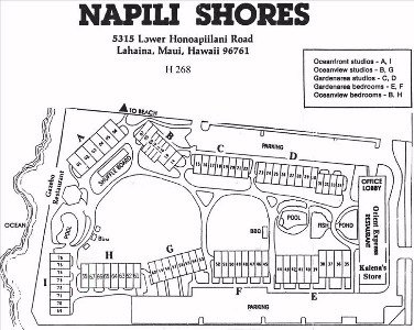 Map Layout Outrigger Napili Shores