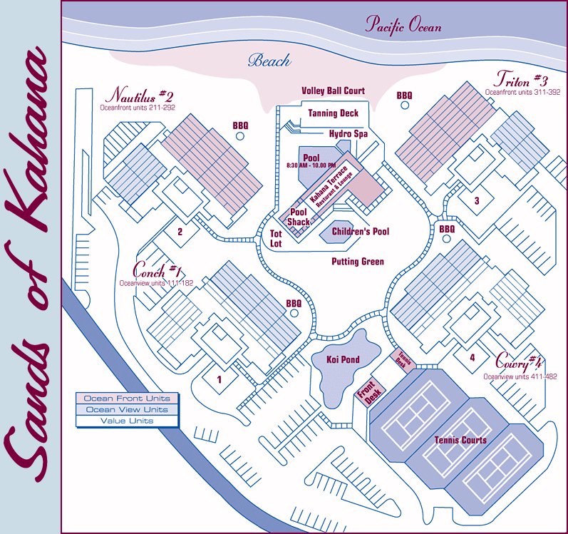 Map Layout Sands of Kahana