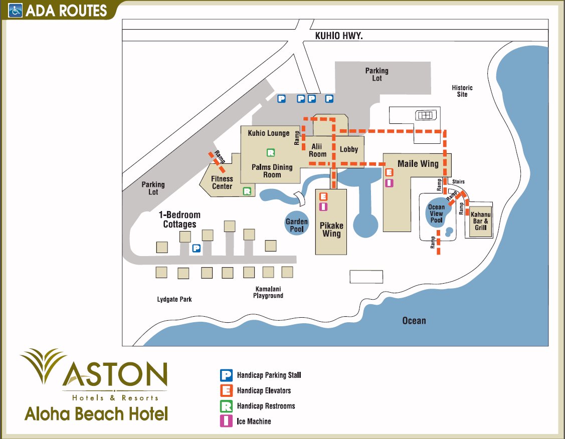 Map Layout Aston Aloha Beach Hotel