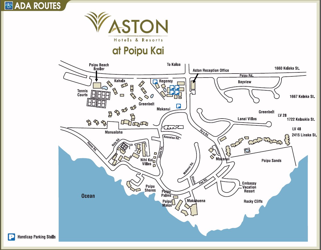Map Layout Aston at Poipu Kai