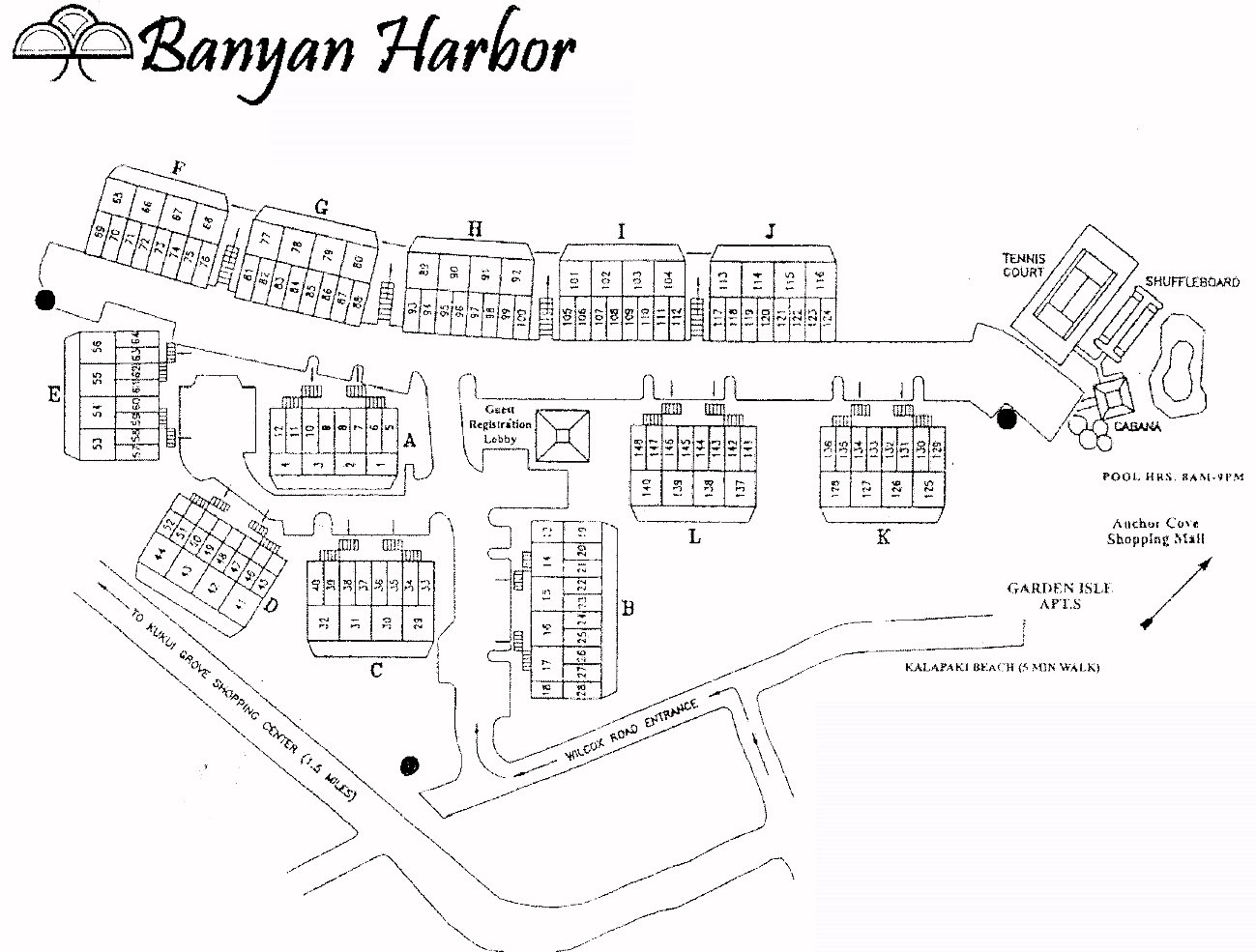 Map Layout Banyan Harbor Resort