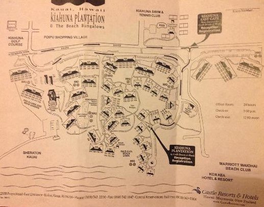 Map Layout Castle Kiahuna Plantation & Beach Bungalows