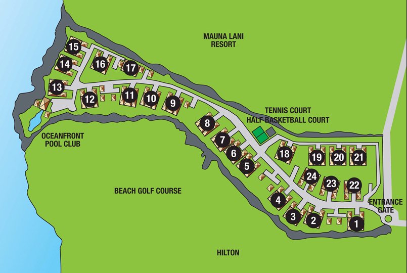 Map Layout Halii Kai Resort at Waikoloa Beach