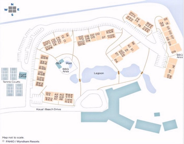 Map Layout Kauai Beach Villas