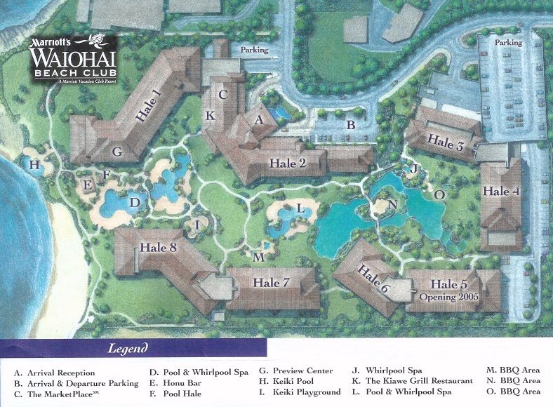 Map Layout Marriott's Waiohai Beach Club