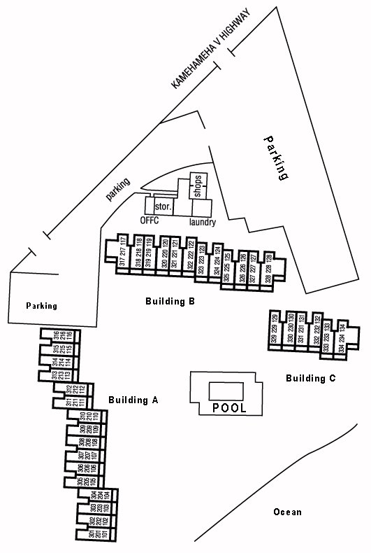 Map Layout Molokai Shores Condominiums