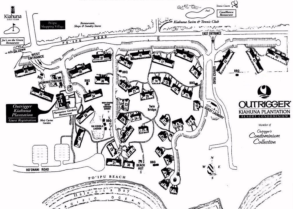 Map Layout Outrigger Kiahuna Plantation