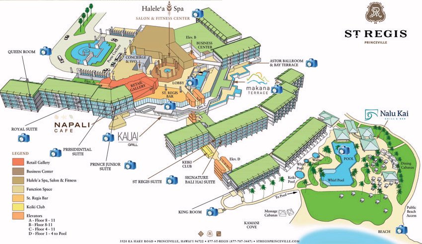 Map Layout St. Regis Princeville Resort