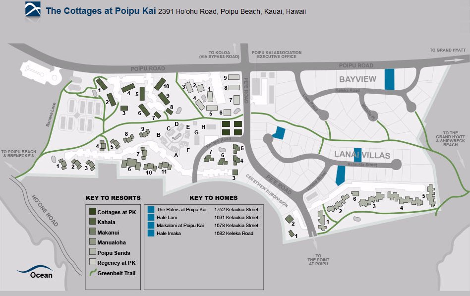 Map Layout The Cottages at Poipu Kai