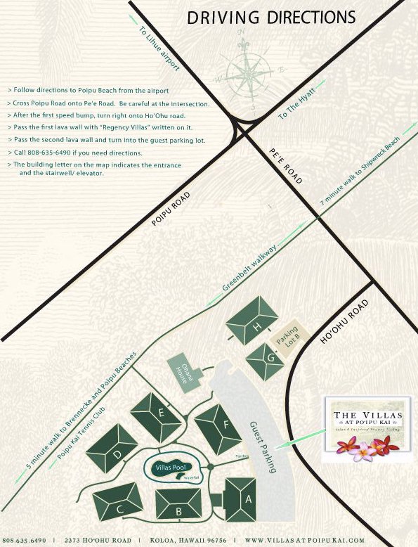 Map Layout The Villas at Poipu Kaipu