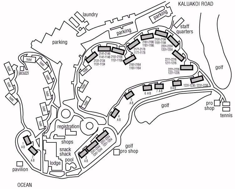 Map Layout West Molokai Resort